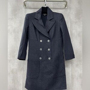 Authentic CHANEL Double-Breasted Black Trench Coat